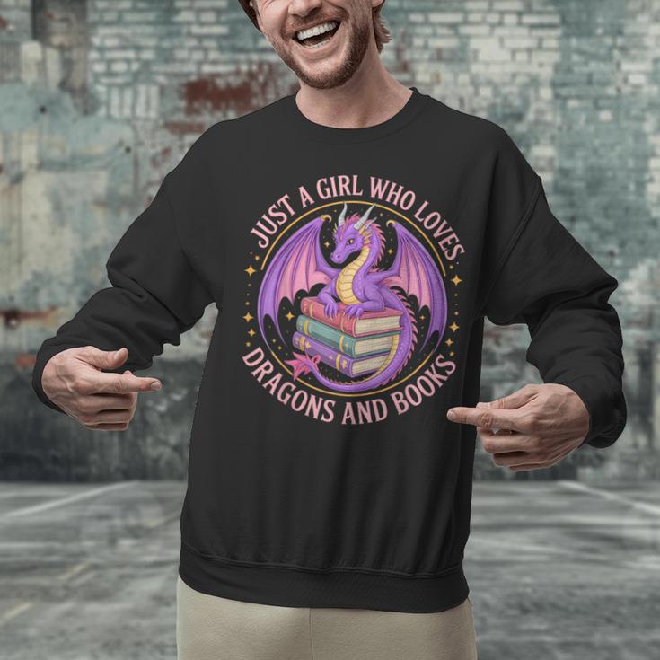 Just A Girl Who Loves Dragons And Books Fantasy Dragon Unisex Sweatshirt