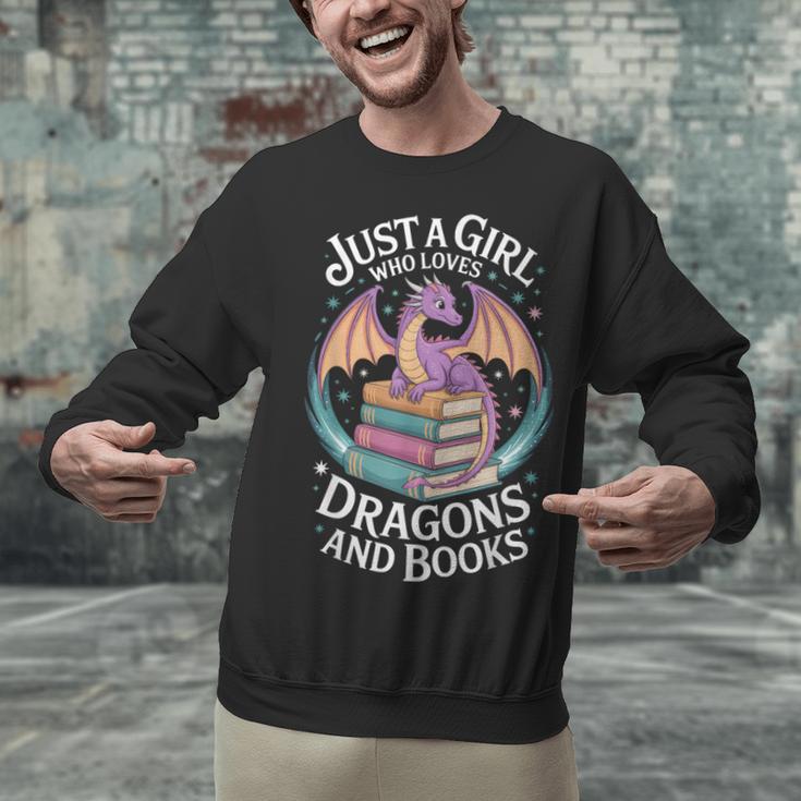 Just A Girl Who Loves Dragons And Books Fantasy Reader Unisex Sweatshirt