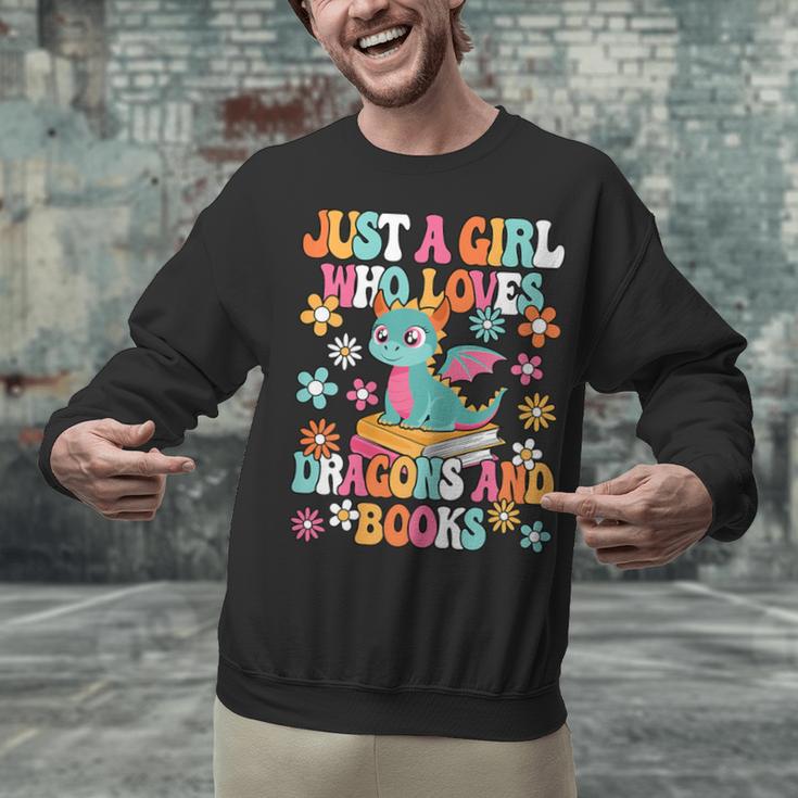 Just A Girl Who Loves Dragons And Books Reading Bookworm Unisex Sweatshirt Just A Girl Who Loves Dragons And Books Reading Bookworm Unisex Sweatshirt