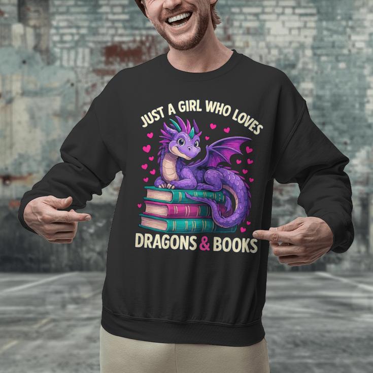 Just a Girl Who Loves Dragons And Books Reading Unisex Sweatshirt