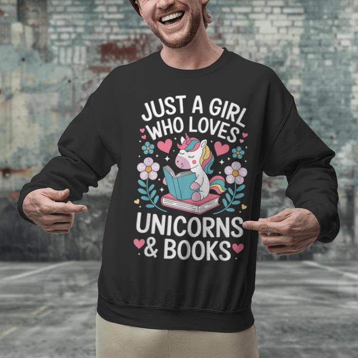 Just a Girl Who Loves Unicorns And Books Unisex Sweatshirt