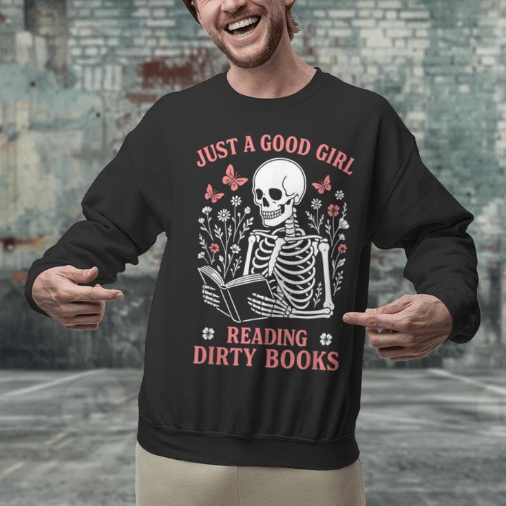Just A Good Girl Reading Dirty Books Dark Romance Unisex Sweatshirt