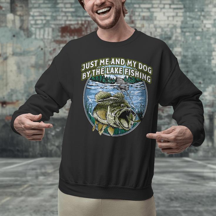 Just Let Me And My Dog By Lake Fishing Introvert Lifestyle Unisex Sweatshirt