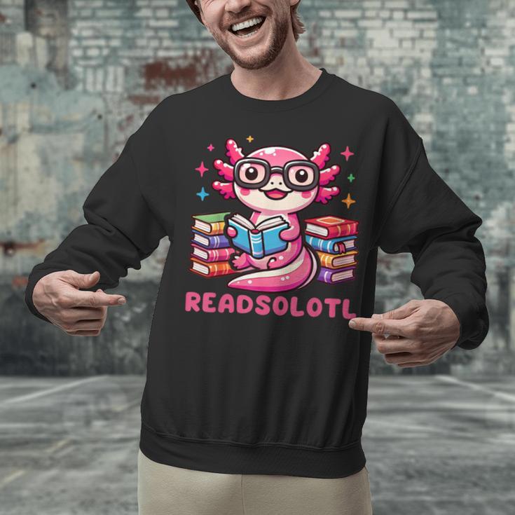 Kawaii Axolotl Readsolotl Book Lover Reading Bookworm Girls Unisex Sweatshirt