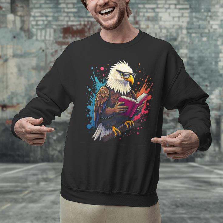 Kawaii Eagle Reads Book Reading Library Book Bookworm Unisex Sweatshirt Kawaii Eagle Reads Book Reading Library Book Bookworm Unisex Sweatshirt