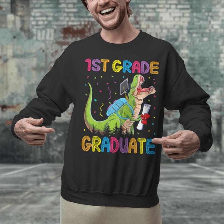 Kids 1st Grade Graduate Dinosaur Trex 1st Grade Graduation Unisex Sweatshirt