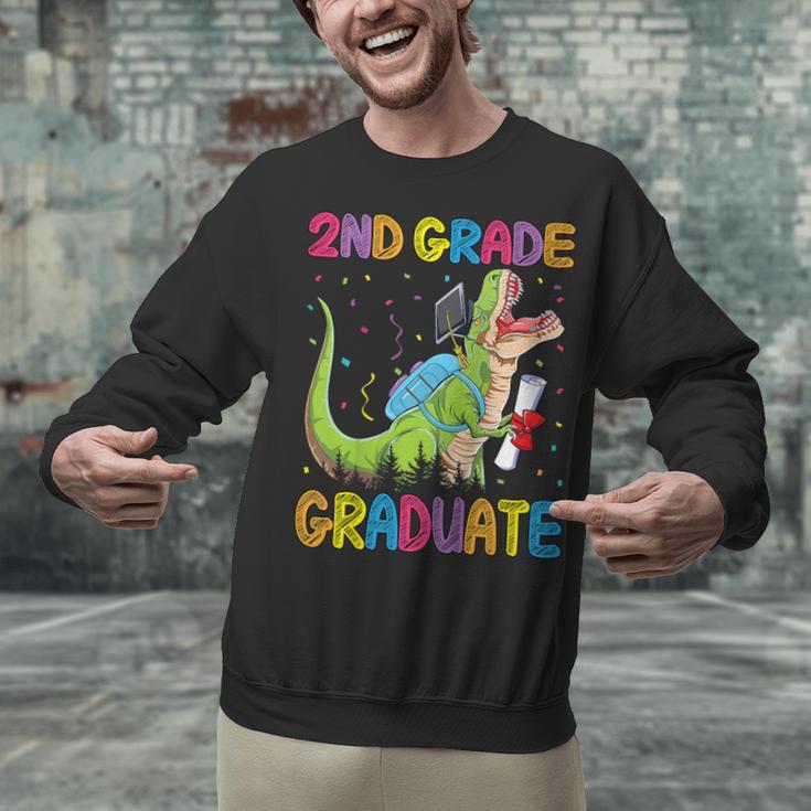Kids 2nd Grade Graduate Dinosaur Trex 2nd Grade Graduation Unisex Sweatshirt