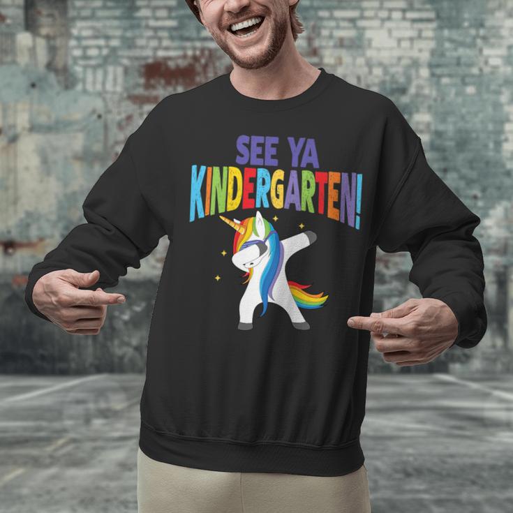 Kids Dabbing Unicorn Kindergarten Graduation See Ya Unisex Sweatshirt