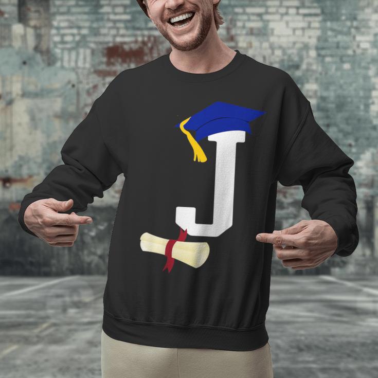Kids Initial J Letter For Boys Preschool Graduation Kindergarten Unisex Sweatshirt
