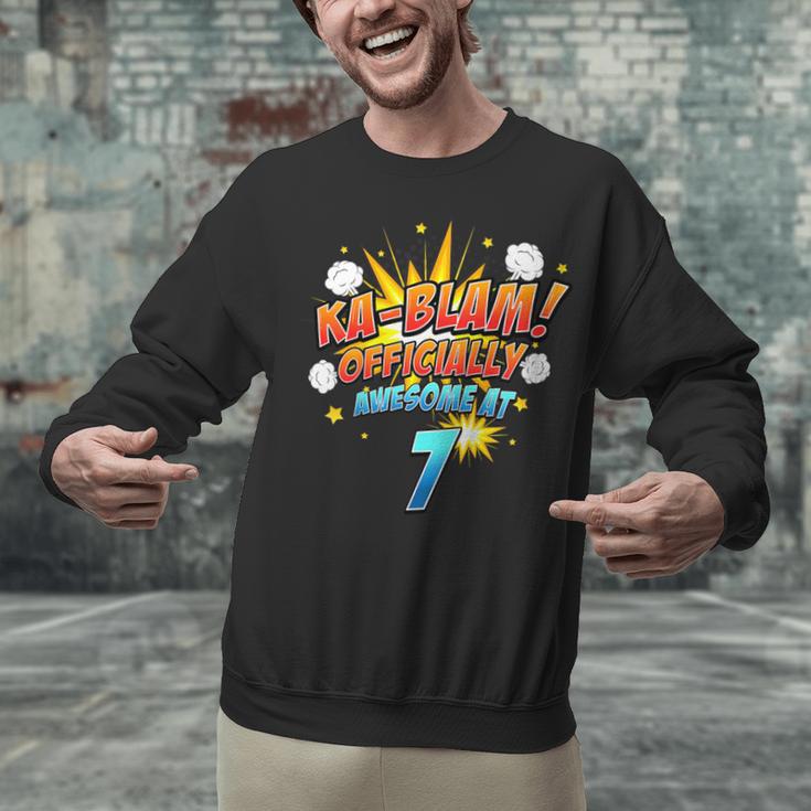 Kids Ka-Blam 7 Year Old Boys 7th Birthday Comic Book Super Hero Unisex Sweatshirt Kids Ka-Blam 7 Year Old Boys 7th Birthday Comic Book Super Hero Unisex Sweatshirt
