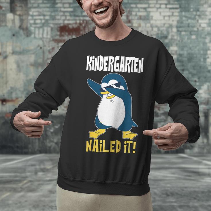 Kids Kindergarten Dabbing Penguin Nailed It Graduation Class 2021 Unisex Sweatshirt