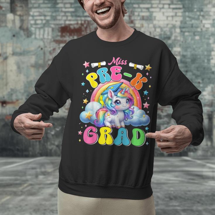 Kids Miss Pre-K Grad Graduation Cute Unicorn Rainbow Girls Unisex Sweatshirt