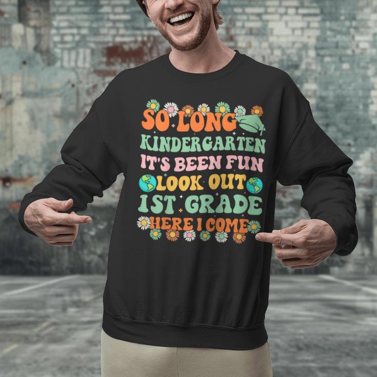 Kids So Long Kindergarten 1st Grade Here I Come Graduation Groovy Unisex Sweatshirt