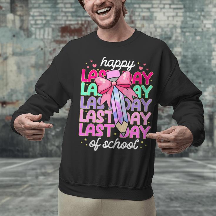 Last Day Of School Shirt Coquette Bow School Graduation Unisex Sweatshirt