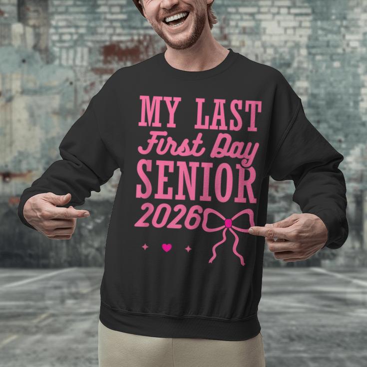 My Last First Day Senior 2026 Coquette Pink Bow Graduation Unisex Sweatshirt