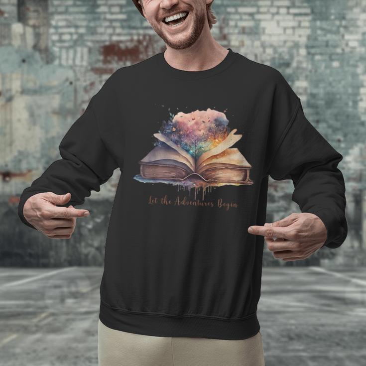 Let The Adventures Begin Book Lovers Magical Whimsical Art Unisex Sweatshirt