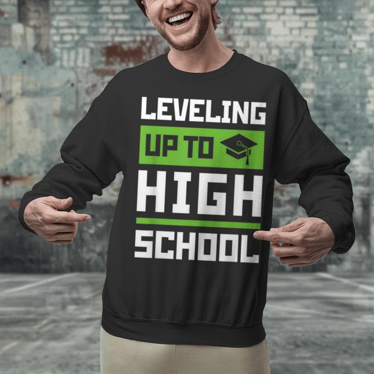 Leveling Up To High School Tee Shirt Gaming Graduation Unisex Sweatshirt