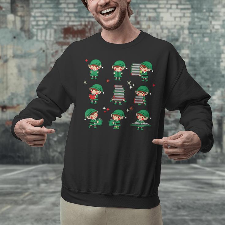 Librarian Book Lover Christmas Elf Reading Joy Unisex Sweatshirt