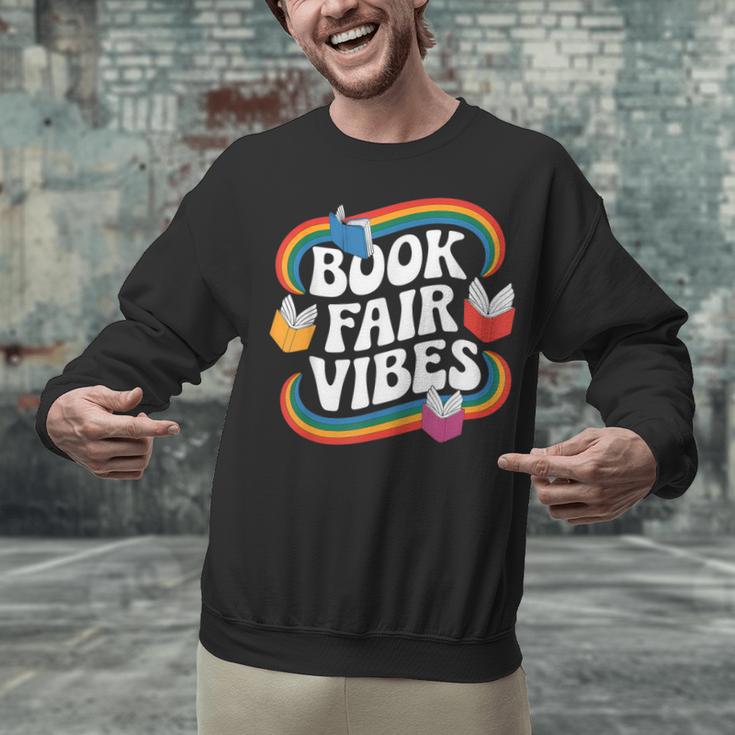 Library Book Fair Vibe Groovy Retro School Reading Nostalgic Unisex Sweatshirt