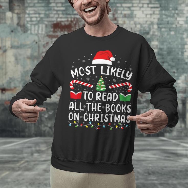 Most Likely To Read A Book On Christmas Family Matching Xmas Unisex Sweatshirt Most Likely To Read A Book On Christmas Family Matching Xmas Unisex Sweatshirt