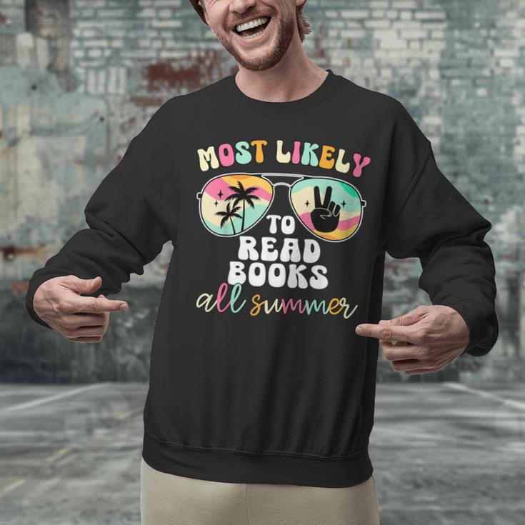Most Likely To Read Books All Summer Teacher Student Unisex Sweatshirt Most Likely To Read Books All Summer Teacher Student Unisex Sweatshirt