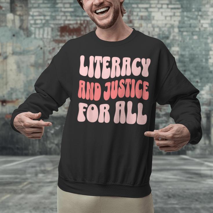 Literacy And Justice For All Book Lover Unisex Sweatshirt Literacy And Justice For All Book Lover Unisex Sweatshirt