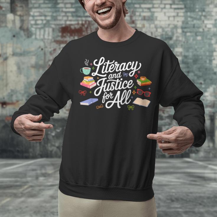 Literacy And Justice For All Protect Libraries Banned Books Unisex Sweatshirt
