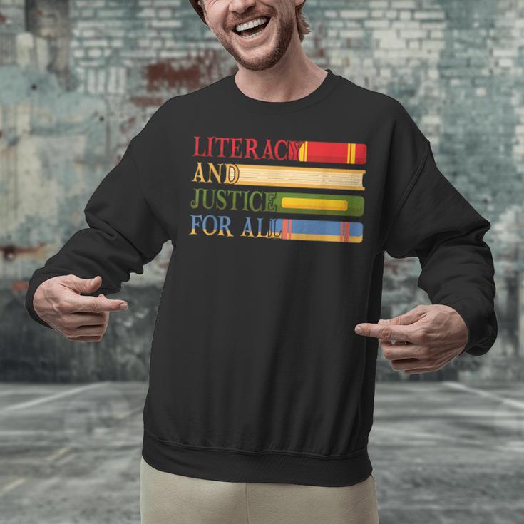 Literacy And Justice For All Reading Book Club Librarian Unisex Sweatshirt
