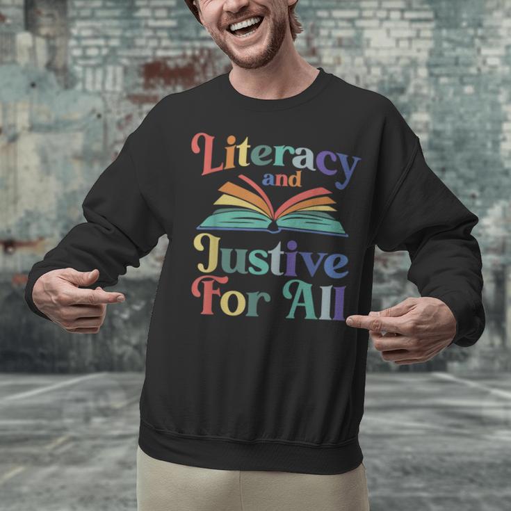 Literacy Justice For All Stop Book Banning Protect Librarian Unisex Sweatshirt Literacy Justice For All Stop Book Banning Protect Librarian Unisex Sweatshirt