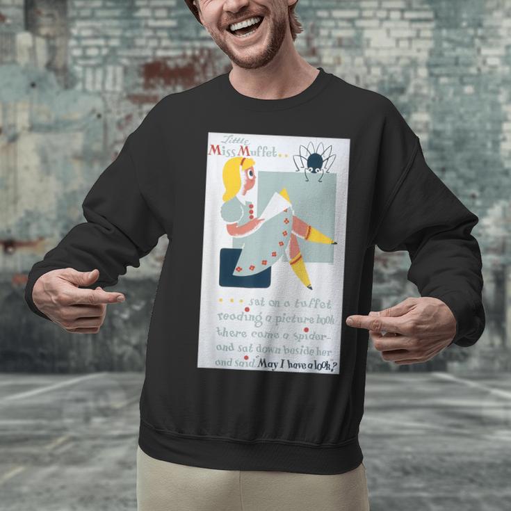 Little Miss Muffet Reading a Picture Book Unisex Sweatshirt