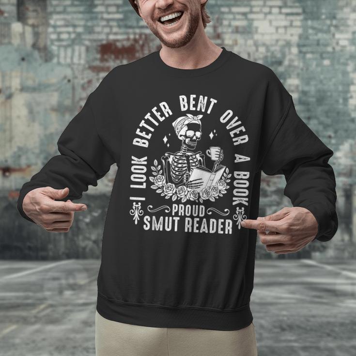 I Look Better Bent Over a Book Proud Smut Reader Skeleton Unisex Sweatshirt