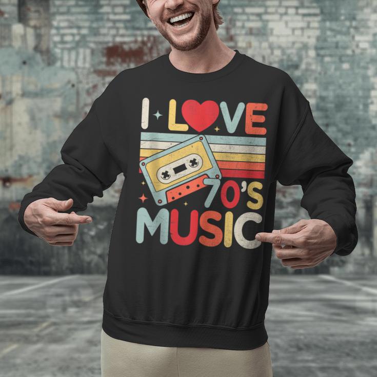 I Love 70's Music Retro Style Nostalgia Cassette 1970s Party Unisex Sweatshirt