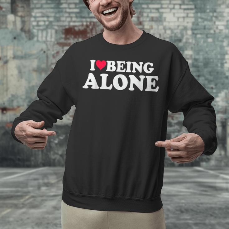 I Love Being Alone Introvert & Anxious Girl Red Heart Unisex Sweatshirt I Love Being Alone Introvert & Anxious Girl Red Heart Unisex Sweatshirt