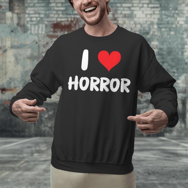 I Love Horror Heart Movies TV Show Books Writing Read Unisex Sweatshirt I Love Horror Heart Movies TV Show Books Writing Read Unisex Sweatshirt