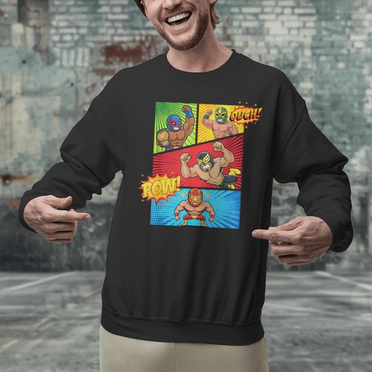Lucha Libre Comic Book Mexican Wrestling Cartoon Wrestler Unisex Sweatshirt