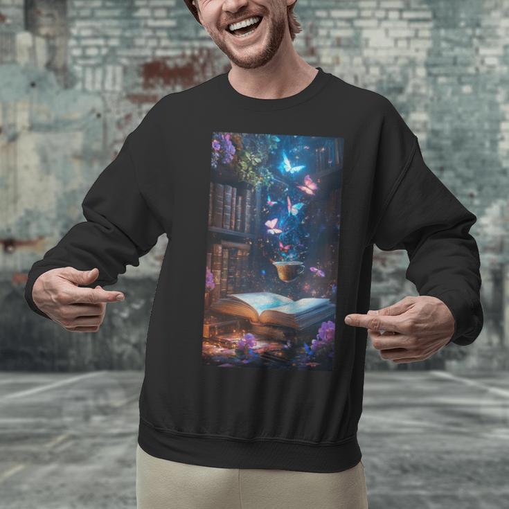 Magic Books Butterflies Fantasy Nature Tea Enchanting Unisex Sweatshirt