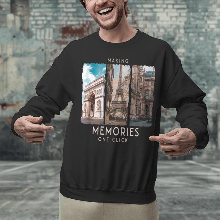 Making Memories In Paris Photo Nostalgia Travel Humor Unisex Sweatshirt