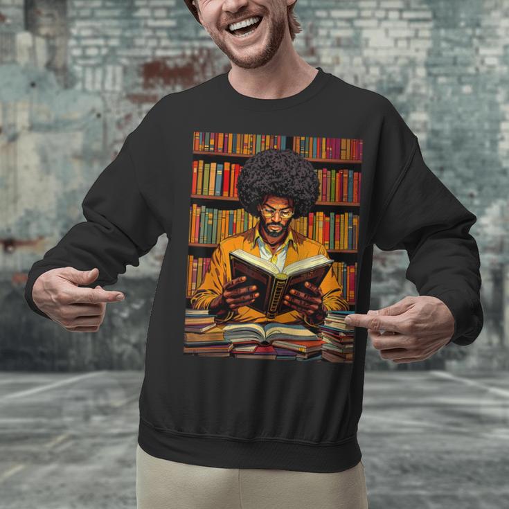 Man Reading Book Black History Month Book Lover Afro Unisex Sweatshirt Man Reading Book Black History Month Book Lover Afro Unisex Sweatshirt