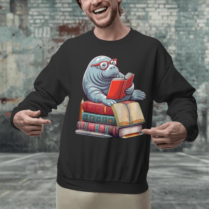 Manatee Reading Books Matching Bookworm Readers Librarian Unisex Sweatshirt Manatee Reading Books Matching Bookworm Readers Librarian Unisex Sweatshirt