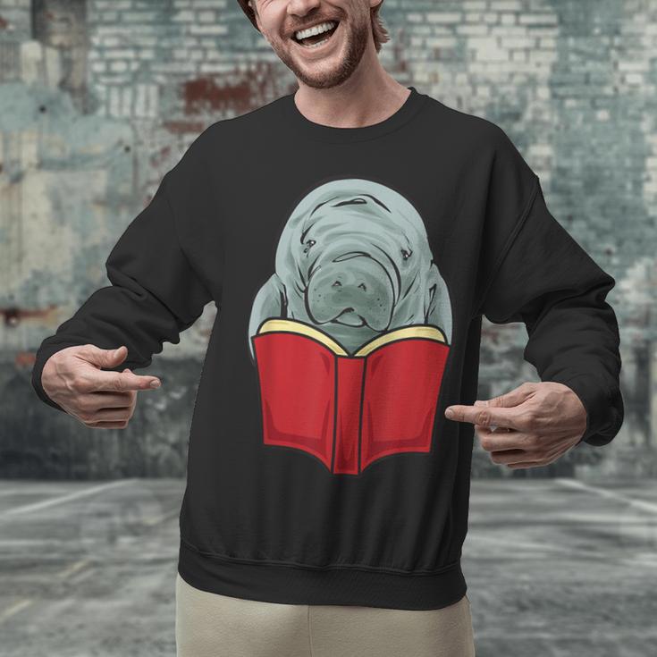 Manatee Reading Books Sea Animal Manatee Unisex Sweatshirt
