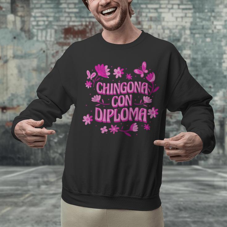 Masters Graduation Educated Latina Chingona Con Diploma Unisex Sweatshirt