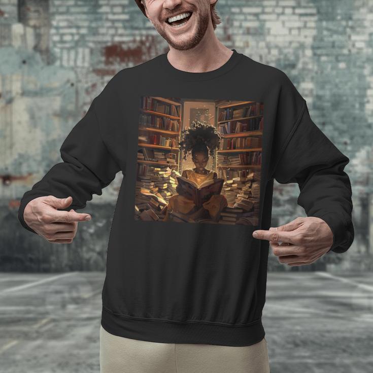 Melanin Afro Women Educated Reading Book History Unisex Sweatshirt