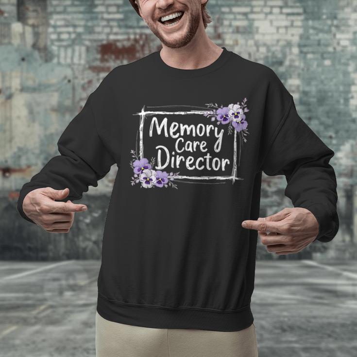 Memory Care Director Purple Floral Pansies Unisex Sweatshirt Memory Care Director Purple Floral Pansies Unisex Sweatshirt