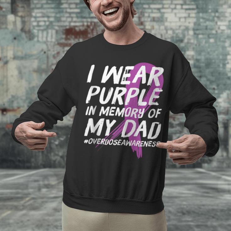 Memory Of Dad Wear Purple Overdose Awareness Unisex Sweatshirt