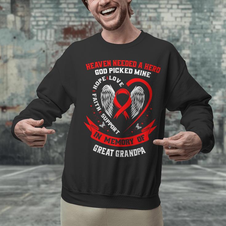 In Memory Great Grandpa Heart Disease Awareness Month Unisex Sweatshirt