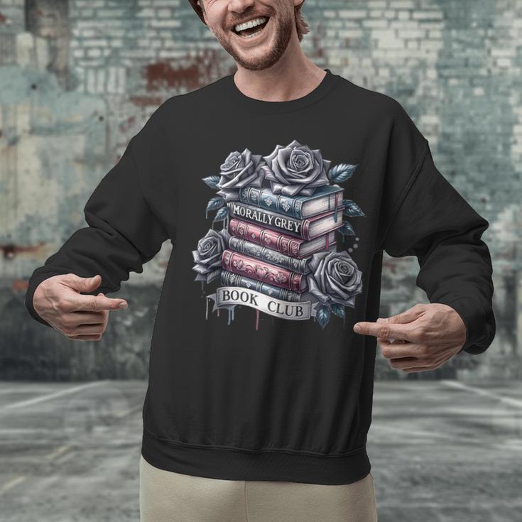 Morally Grey Book Club Floral Book Lover Graphic Unisex Sweatshirt