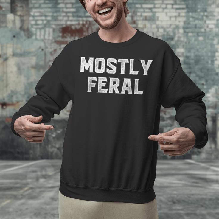 Mostly Feral Introvert Sarcastic Unisex Sweatshirt