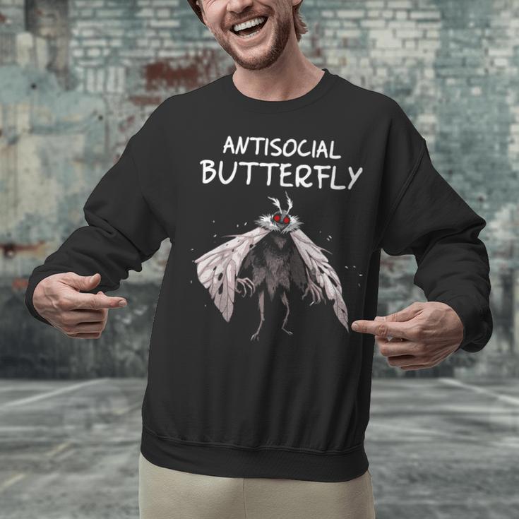 Mothman Shirt Antisocial Butterfly Introvert Cryptid Unisex Sweatshirt