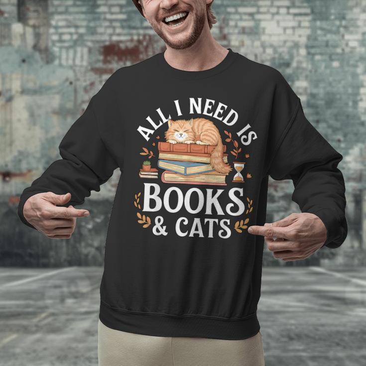 All I Need Is Books And Cats Reading Unisex Sweatshirt
