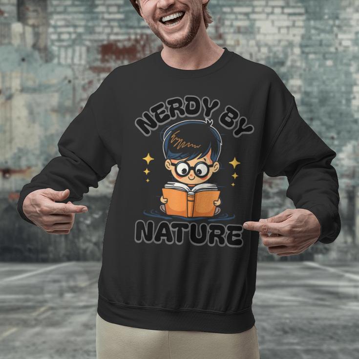 Nerdy By Nature Chibi Cute Book Lover Unisex Sweatshirt